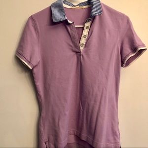 Brooks Brothers Lilac Gingham Polo Shortsleeve M